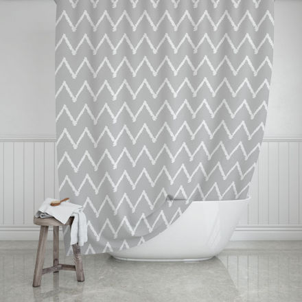 Picture of BATHROOM CURTAIN WATER RESISTANT POLYESTER 180x200cm WAVES