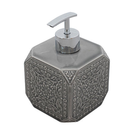 Picture of SOAP DISPENSER FENG SHUI STONEWARE 460ml GREY