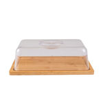 Picture of CHEESE BOARD BAMBOO ESSENTIALS 24x18x7.5cm WITH PLASTIC COVER