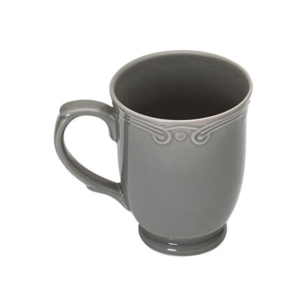 Picture of COFFEE MUG ATHÉNÉE PORCELAIN EMBOSSED 340ml  GREY 
