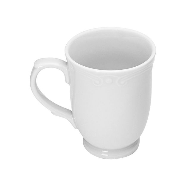 Picture of COFFEE MUG ATHÉNÉE PORCELAIN EMBOSSED 340ml  WHITE 