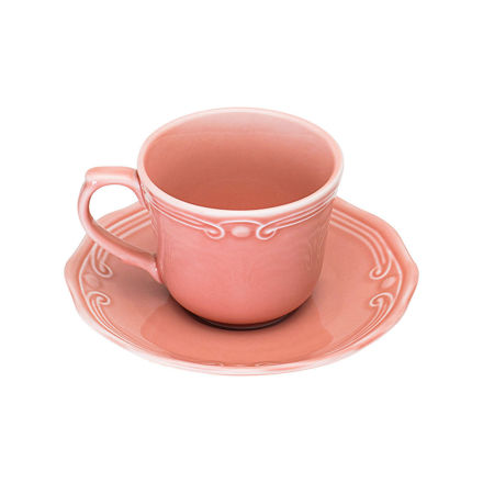 Picture of TEA CUP ATHÉNÉE PORCELAIN EMBOSSED 200ml  ROSE 