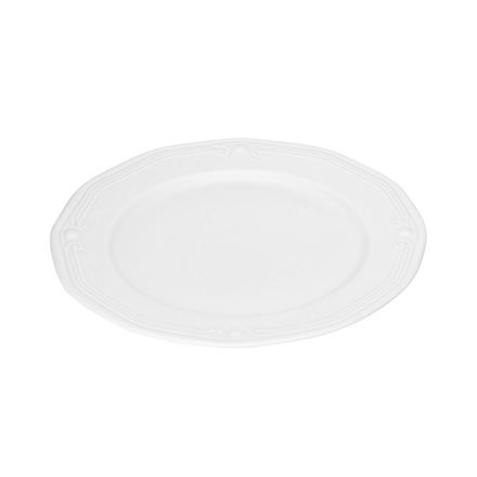 Picture of PRESENTATION PLATE ATHÉNÉE PORCELAIN EMBOSSED 31cm  WHITE