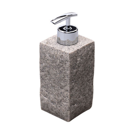 Picture of SOAP DISPENSER ROCK POLYRESIN 240ml GREY