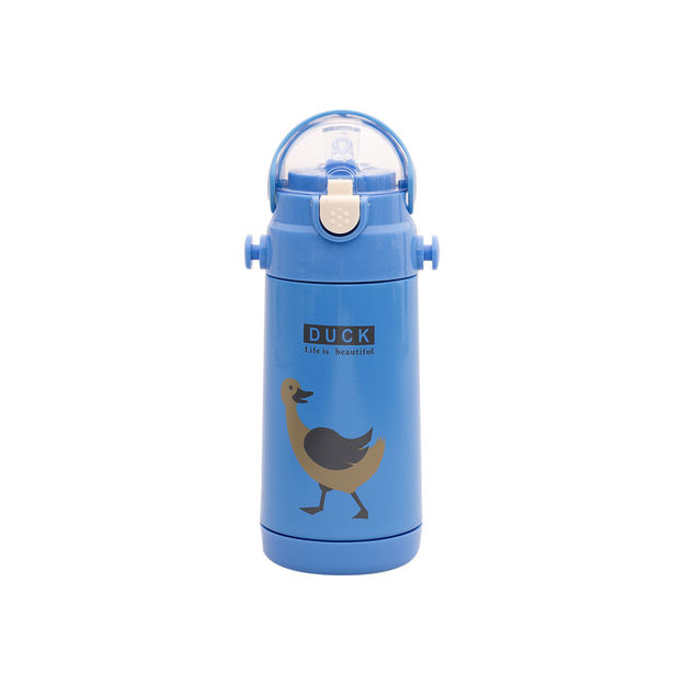 Picture of ISOTHERMAL KIDS BOTTLE JUNGLE STAINLESS STEEL 350ml DUCK BLUE
