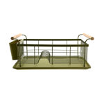 Picture of DISH RACK BAMBOO ESSENTIALS METALLIC WITH HANDLES 44x32x20cm OLIVE  