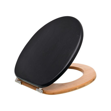 Picture of TOILET SEAT BAMBOO ESSENTIALS WITH ADJUSTABLE STAINLESS STEEL HINGES BLACK