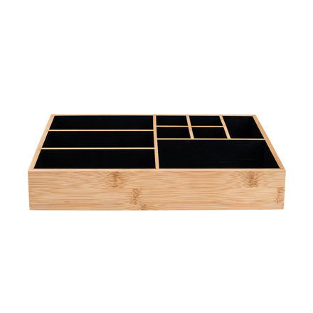 Picture of COSMETIC ORGANISER BAMBOO ESSENTIALS 33x21x9cm WITH 9 SLOTS