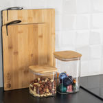 Picture of STORAGE CONTEINER BAMBOO ESSENTIALS 950ml BOROSILICATE GLASS WITH LID 
