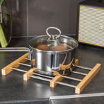 Picture of TRIVET FOR COOKWARE BAMBOO ESSENTIALS 22x21.3x2.2cm WITH STAINLESS STEEL EXPANDABLE