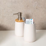 Picture of TOOTHBRUSH HOLDER BAMBOO PORCELAIN WHITE