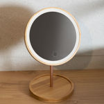 Picture of TABLE MIRROR BAMBOO ESSENTIALS 18x18x30cm WITH LED LIGHTING 