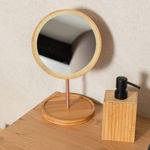 Picture of TABLE MIRROR BAMBOO ESSENTIALS 18x18x30cm WITH LED LIGHTING 