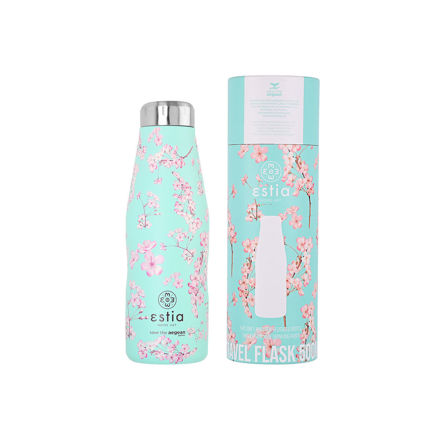Picture of INSULATED BOTTLE TRAVEL FLASK  SAVE THE AEGEAN 500ml BLOSSOM GREEN