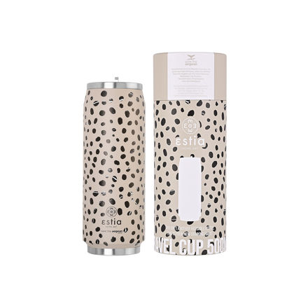 Picture of INSULATED TRAVEL CUP SAVE THE AEGEAN 500ml LEOPARD TAUPE